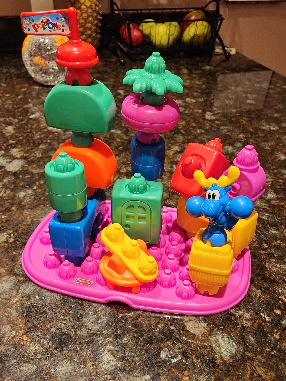 Vintage Pop-Onz Fisher-Price Bright Multicolor Stack & Play Building Set